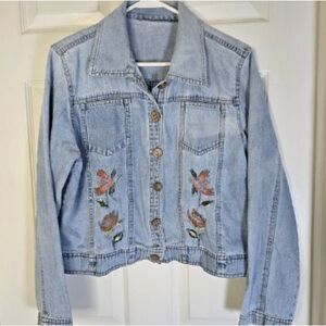 Embroidered Light Blue Denim Jacket